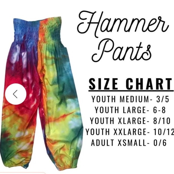 ISP Dancewear Multicolor Tie Dyed Hip Hop Hammer Pants Size Adult XS - Picture 8 of 8